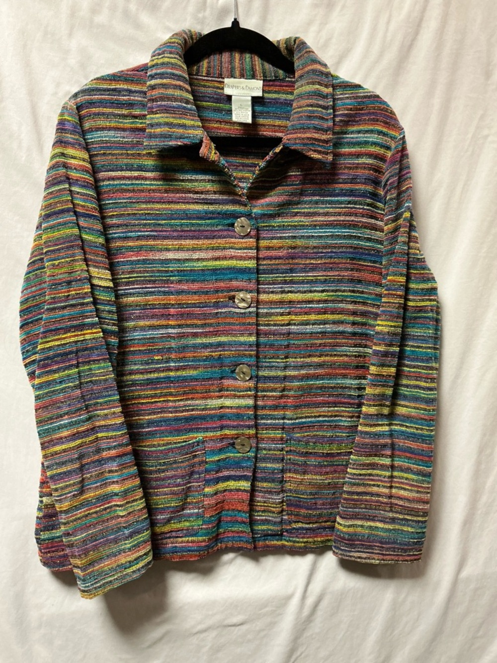 Striped Multicolor Button-Front Jean Jacket - drapers & Damon’s